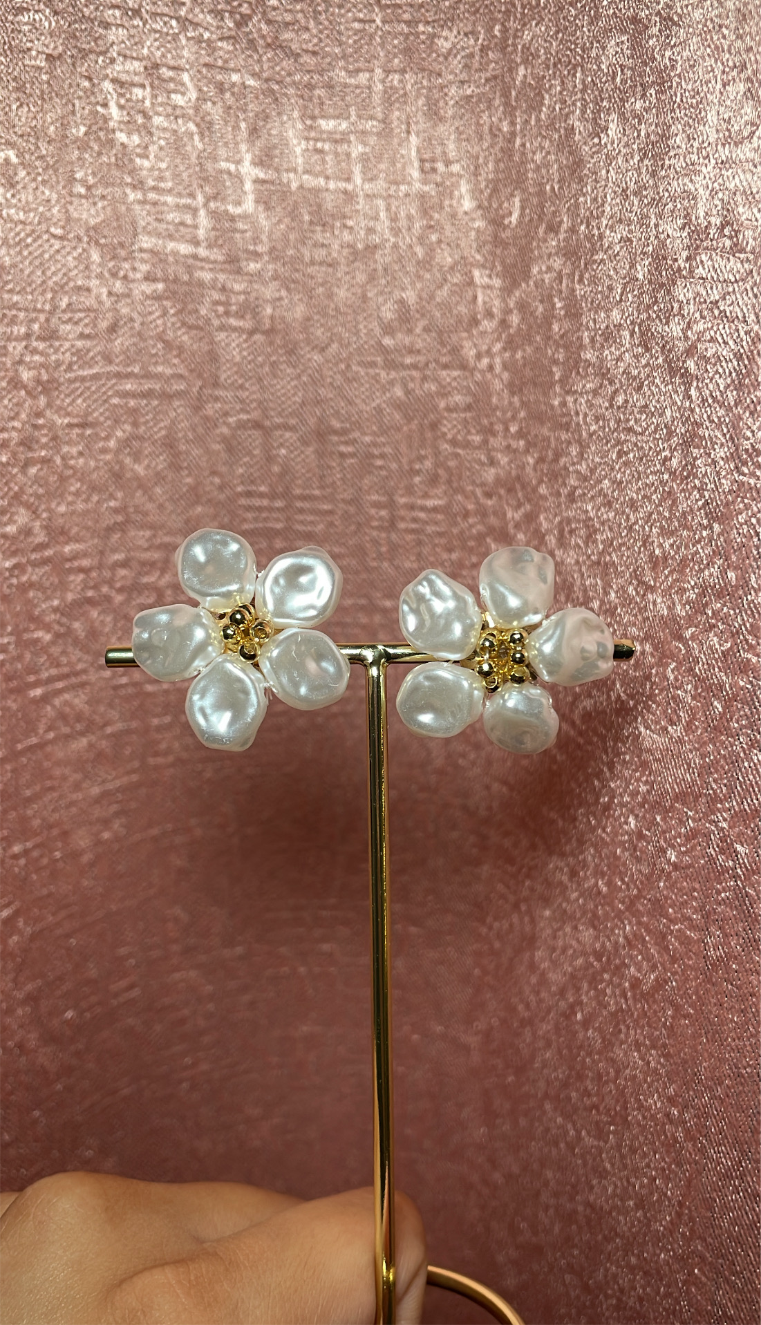 pearl flower earrings