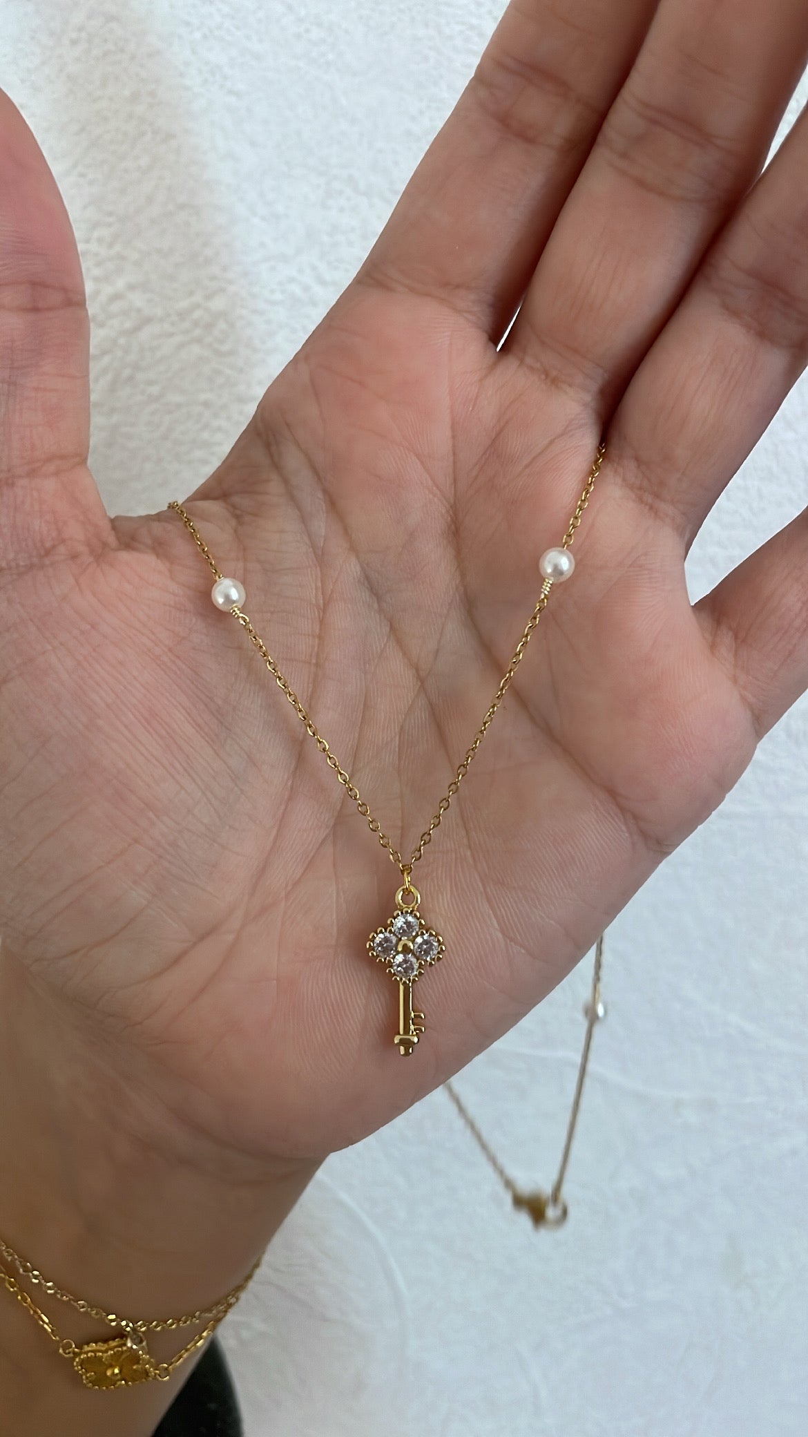 Clover Key Necklace