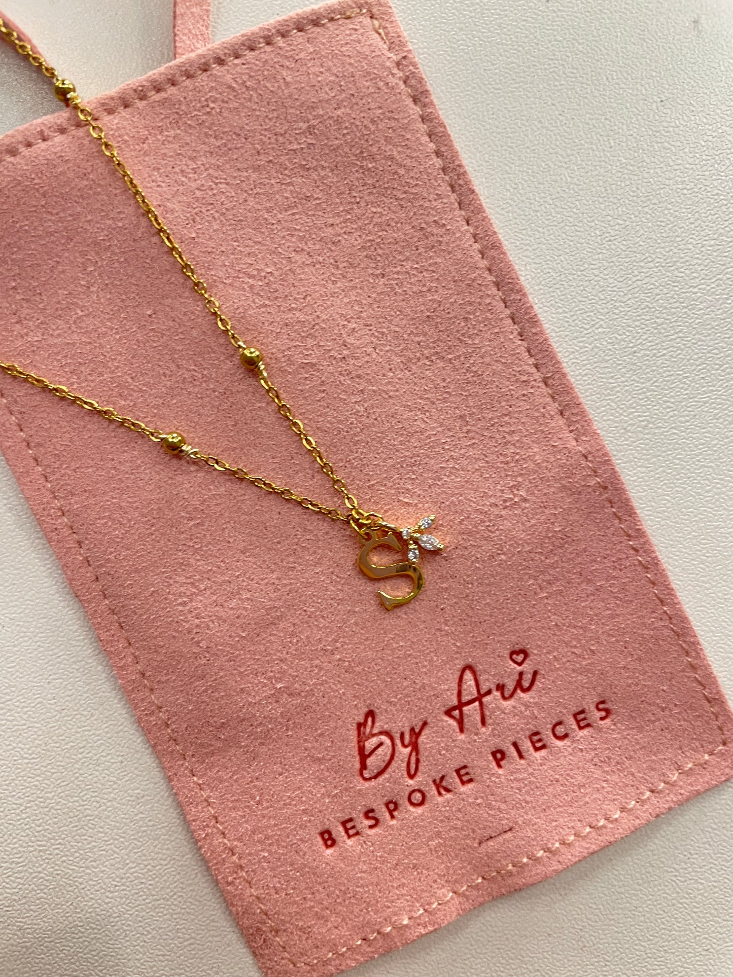 beaded initial choker necklace with charm 🫶🏽