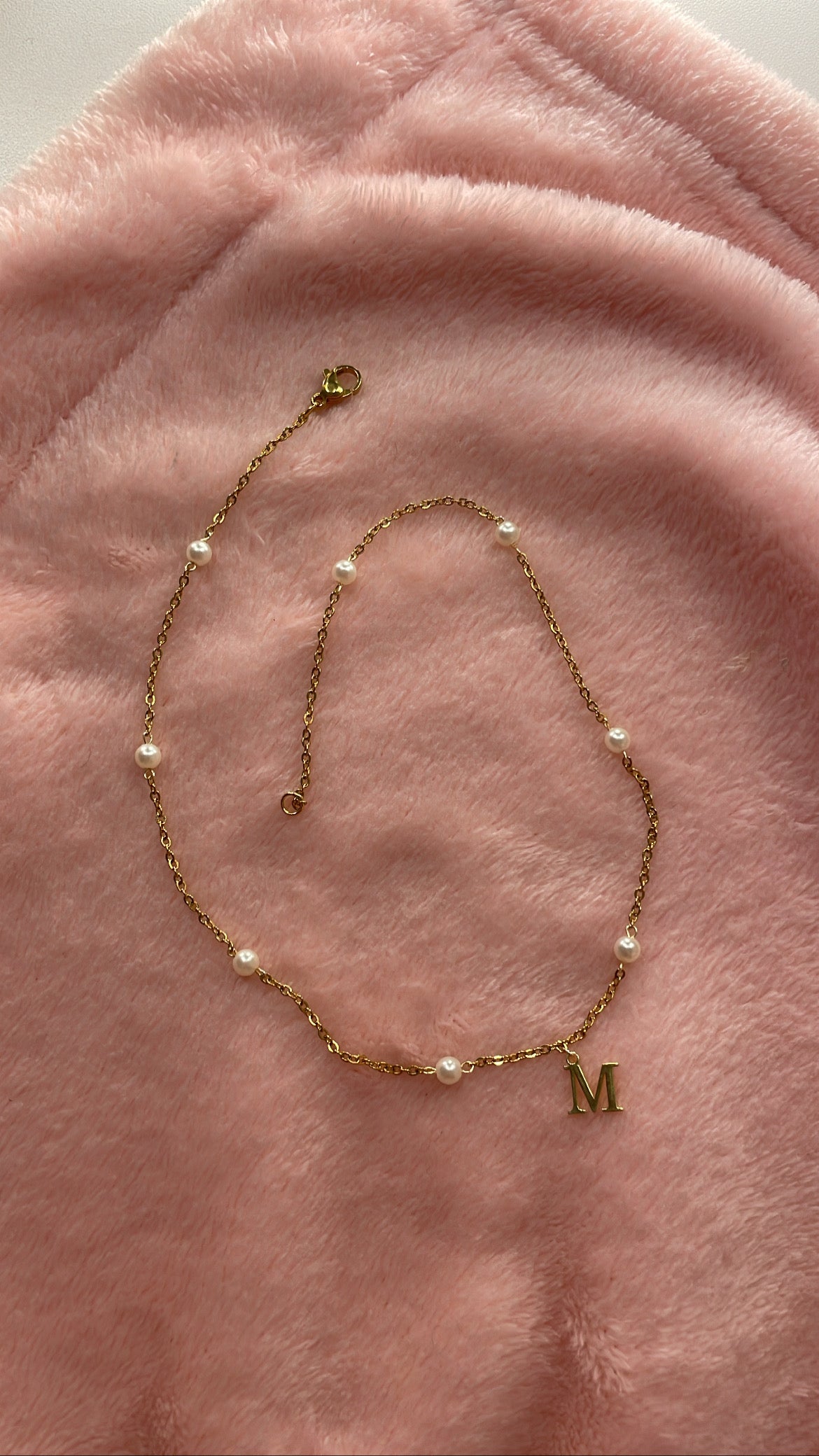 Pearl Initial choker necklace