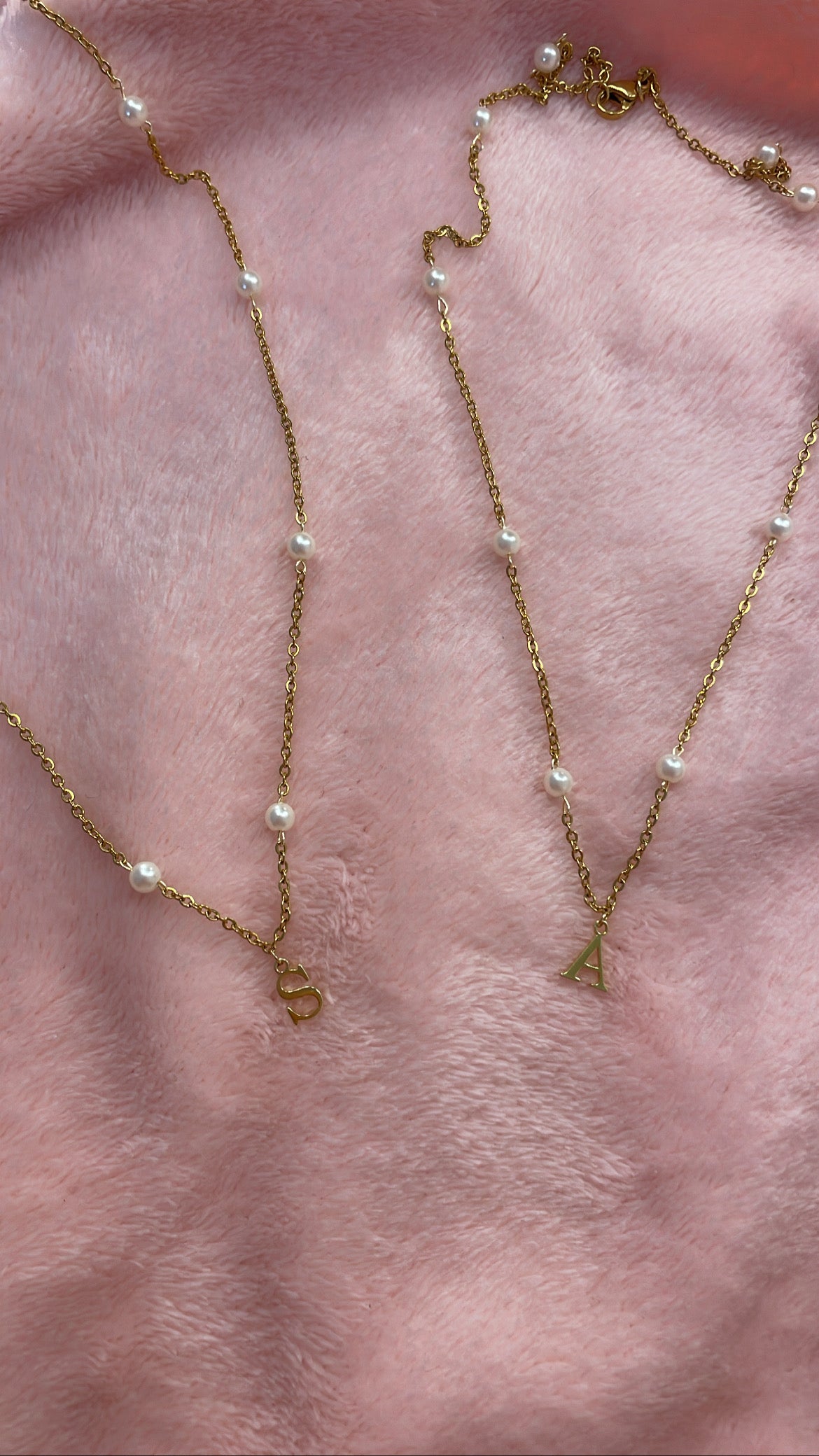 Pearl Initial choker necklace