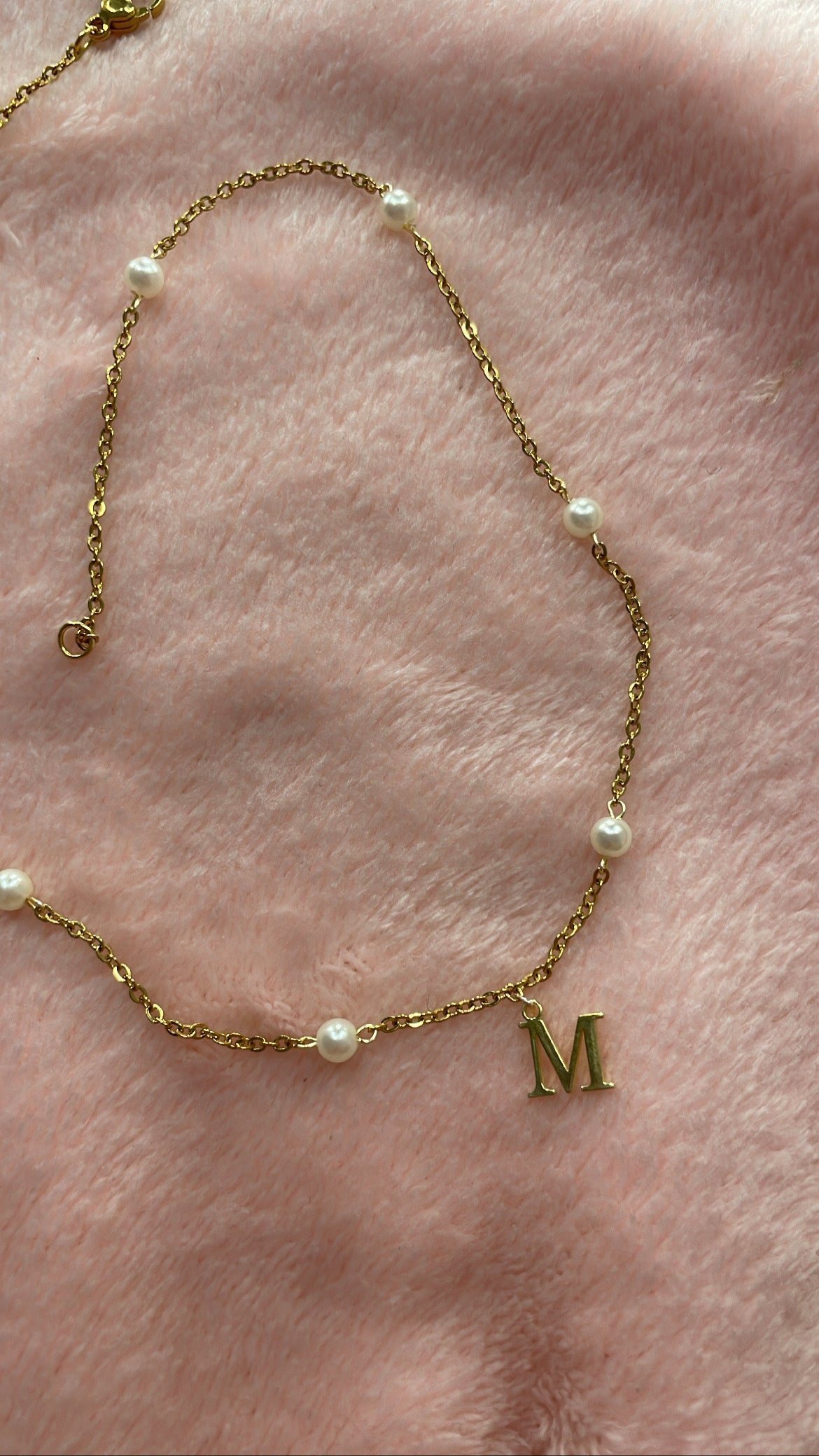 Pearl Initial choker necklace